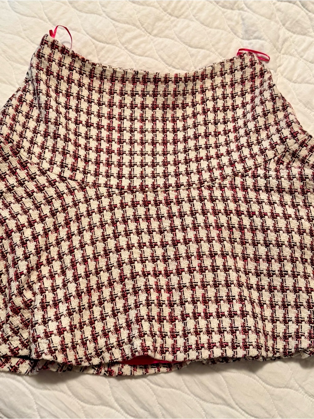 Maeve by Anthropologie Bobbie Plaid Flounced Tweed Mini Skirt - Size 4